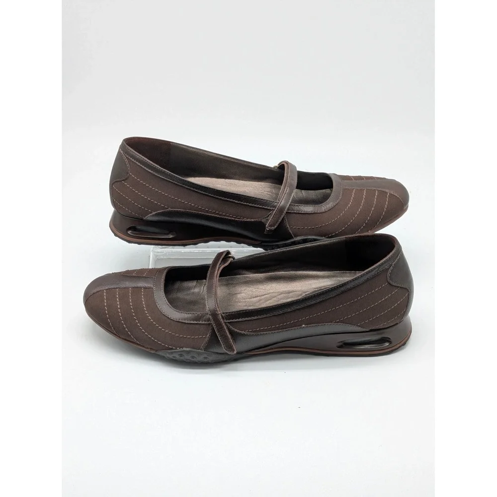 Cole Haan NikeAir Mary Jane Flats Brown Women's 9.5 AA Narrow Comfort Shoes